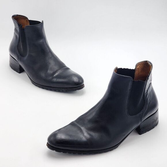 Eric Filliat HTF Chelsea Ankle Black Leather Boots Men's Size 40 EU - Picture 1 of 9